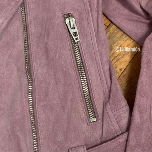 REVOLVE x BLANK NYC: Lilac Suede Moto Jacket - Picture 4 of 9